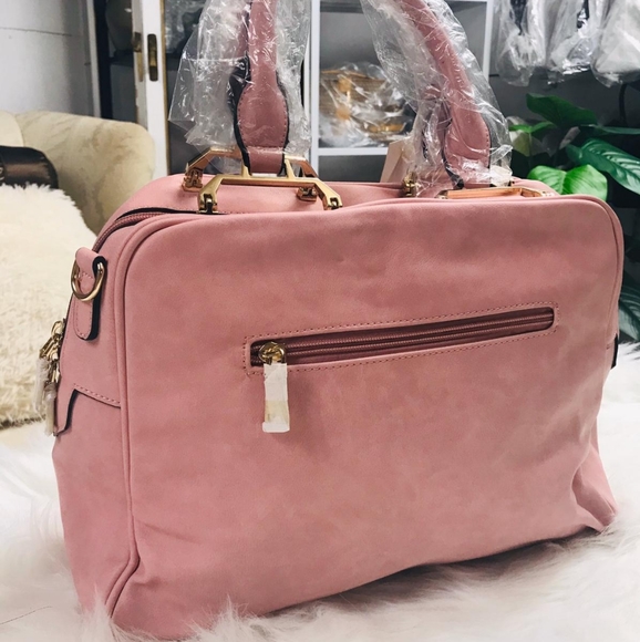 🆕️BLUSH Top Handle Trapezoid Tote - Picture 1 of 4